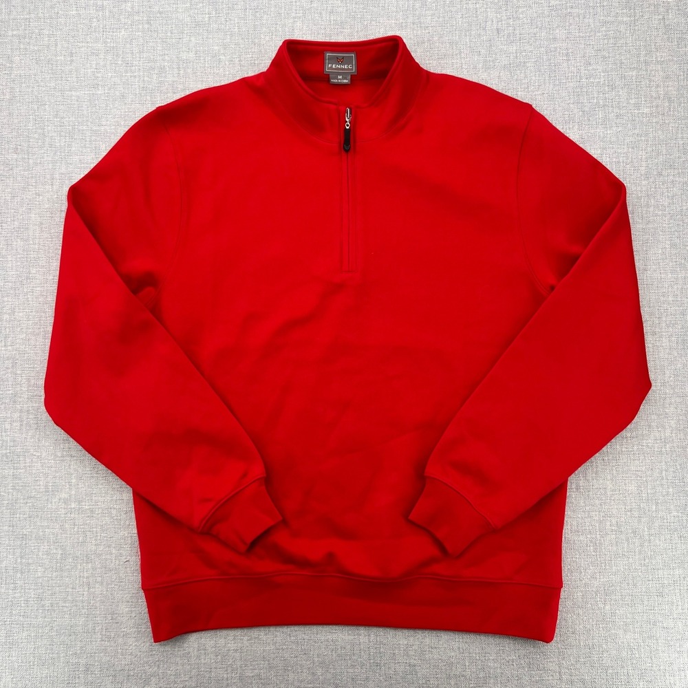 Fennec Quarter Zip Sweatshirt Men Medium Red‎ Mock Neck Pullover Casual Golfcore